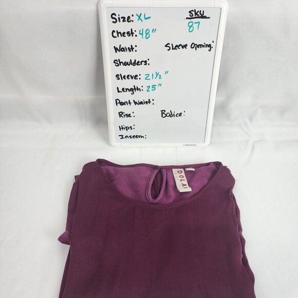 Dolan Left Coast Collection Womens XL Burgundy Knotted Front Blouse - Picture 12 of 16